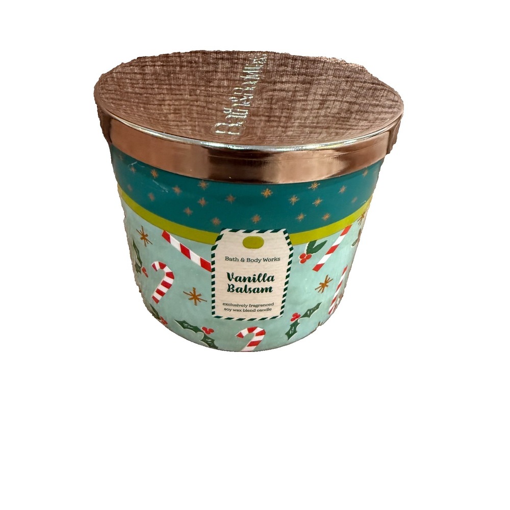 VANILLAâ BALSAM Bath & Body Works 3 Wick Candle 14.5OZ UNUSED Christmas